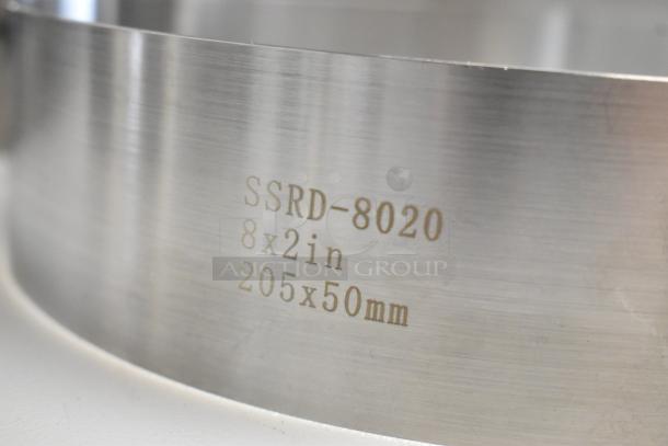 Fat Daddio's Stainless Steel Round Cake Ring Mold SSRD-8020, 8x2in, 205x50mm, scratch and dent condition. Brand new.