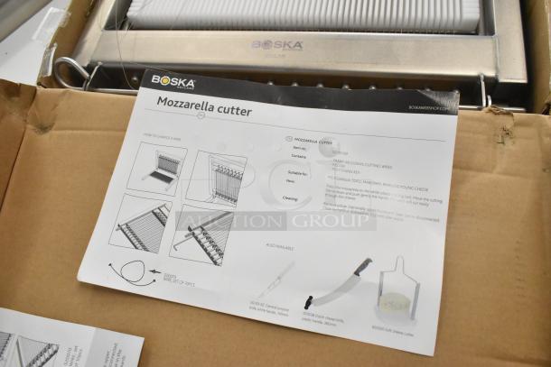 BRAND NEW Boska 520060 Mozzarella Cheese Cutter, scratch and dent condition, includes cutting wires, pillow, and tightening key.