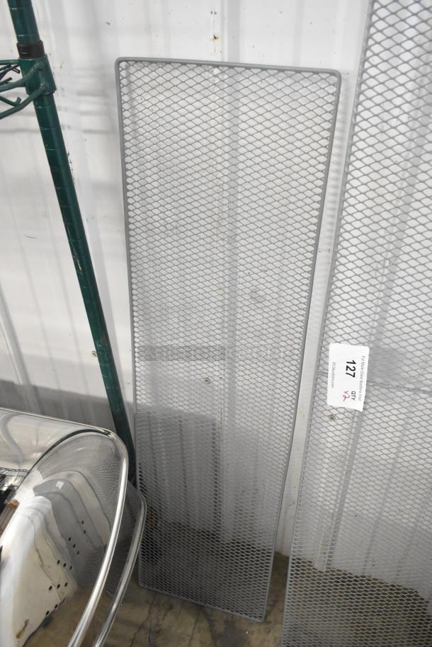 Brand new mesh panels with visible label "Lot 127". Features a diamond pattern, slight scratches and dents. Auction item.