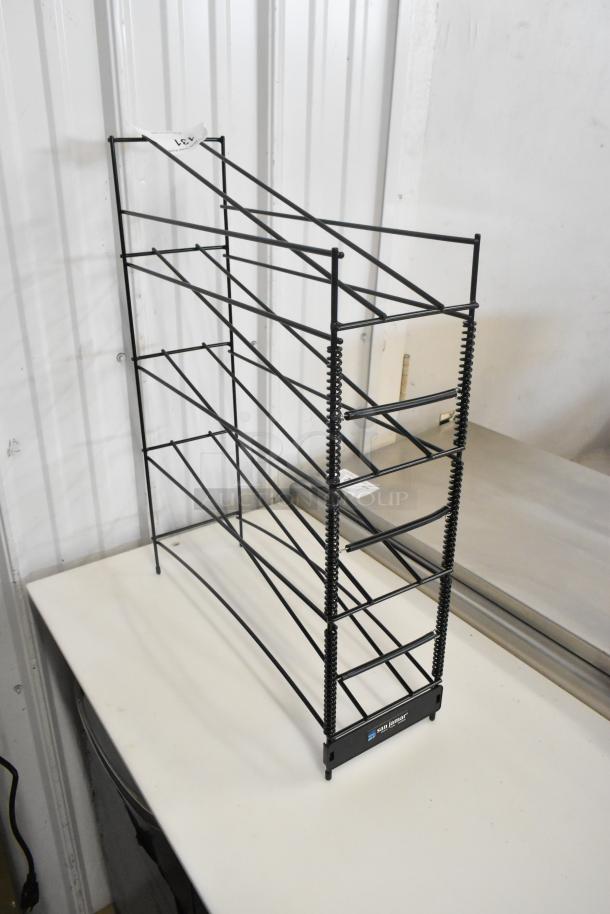 BRAND NEW San Jamar 102110 Black Rack, wire construction, labeled “Scratch and Dent,” shows minor blemishes.