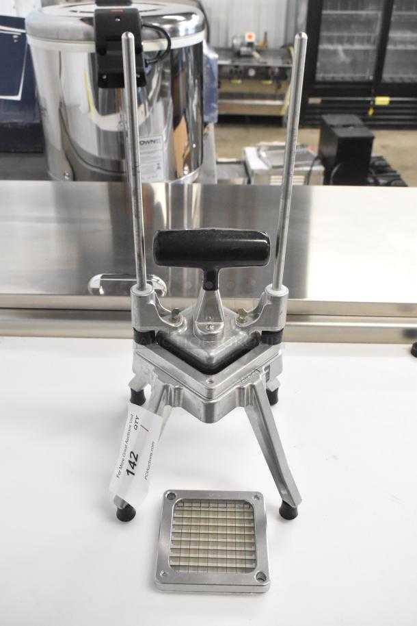 BRAND NEW SCRATCH AND DENT Choice 40750D 1/2" Vegetable Dicer, sturdy metal frame, includes cutting grid, tag visible.