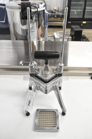 BRAND NEW SCRATCH AND DENT Choice 40750D 1/2" Vegetable Dicer, sturdy metal frame, includes cutting grid, tag visible.