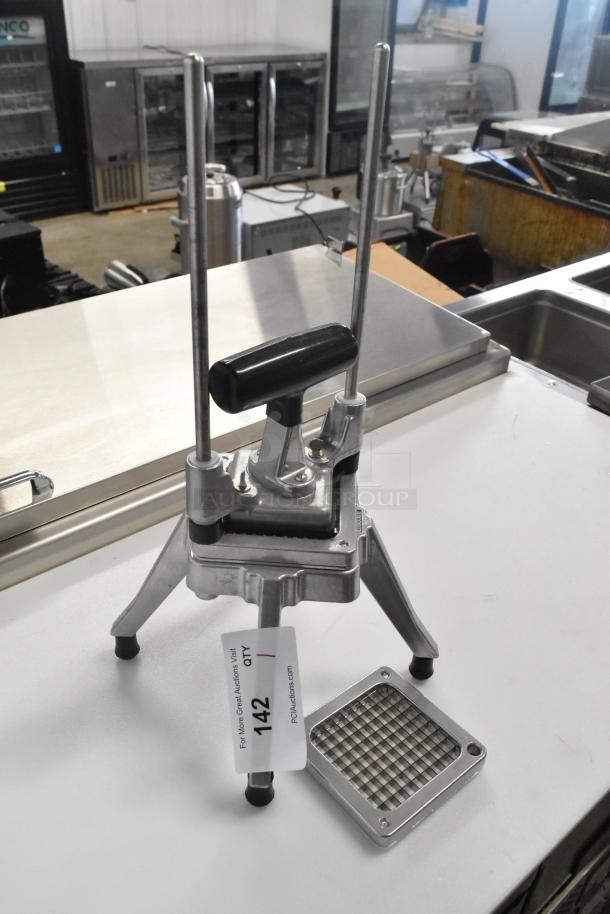 BRAND NEW Choice 40750D 1/2" Vegetable Dicer, scratch and dent condition, includes grid attachment, sturdy metal build.