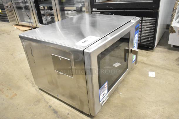Brand new 2025 Solwave SWA21T stainless steel commercial microwave, medium-duty, with push button controls. Scratch and dent condition.