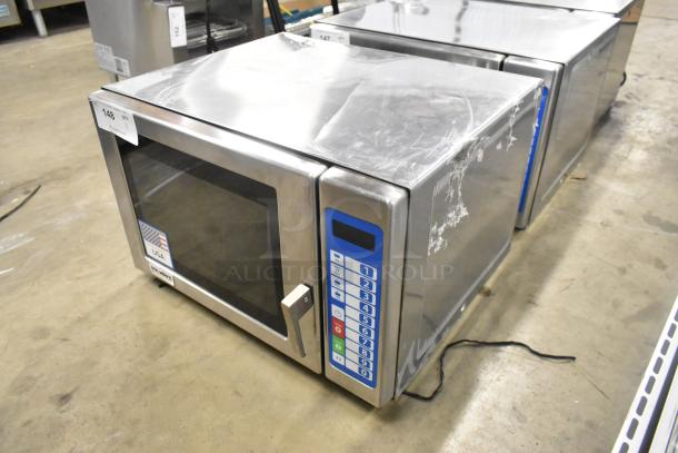 2025 Solwave SWA21T stainless steel commercial microwave, medium-duty, push button controls, new with scratches and dents.