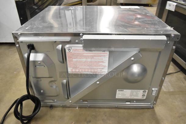 BRAND NEW Solwave SWA21T stainless steel commercial microwave, 208/240V, push button controls, with tags. Slight scratches.