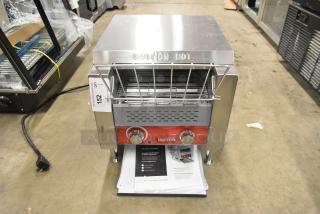 BRAND NEW Avantco 184T140 stainless steel conveyor toaster, 10" wide, 3" opening, 300 slices/hour, 120V, 1 phase, minor scratches.