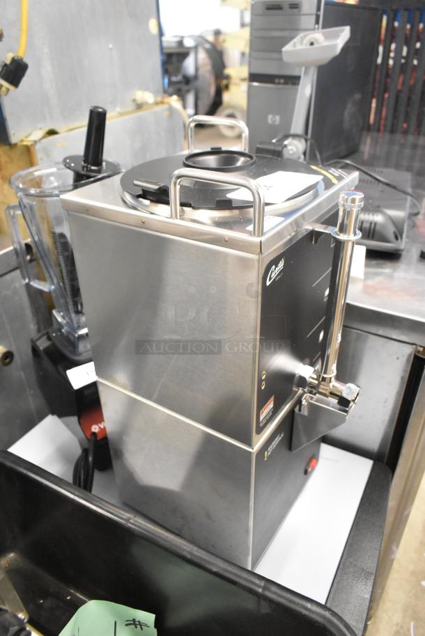 Brand new Curtis GEM-3-5 coffee server and warmer, 1.5-gallon capacity, stainless steel, 120V, slight cosmetic imperfections.