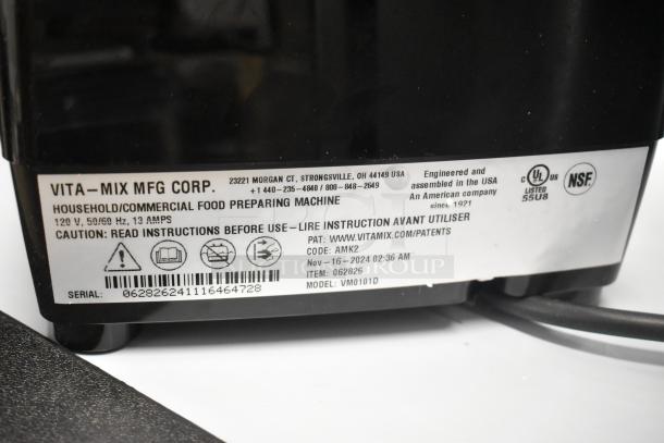 BRAND NEW VitaMix VM0101D metal commercial blender, 120V, 1 Phase, scratch and dent condition. Label details manufacturing specifications.