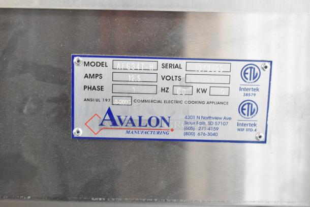 Avalon AFG34T-H stainless steel heated donut glazer with under shelf, brand new, minor scratches, ETL listed.