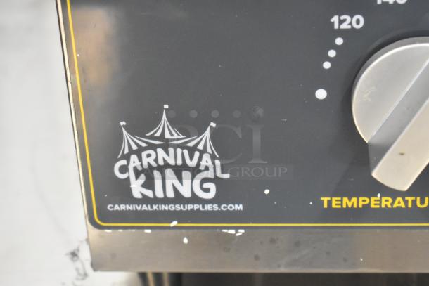 BRAND NEW SCRATCH AND DENT! Carnival King 3.5 Qt. Warmer 382HSPW35, features heated spout, 120 volts, visible minor scratches.
