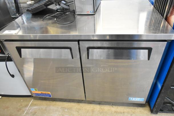 Turbo Air MUR-48 stainless steel commercial cooler, 2-door, with casters, 115V, 1 phase, in good condition.