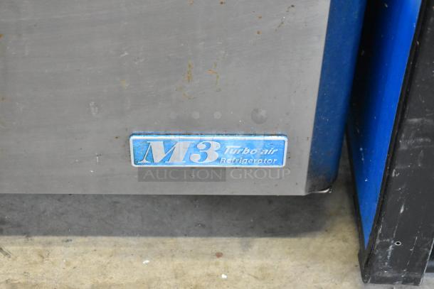 Turbo Air MUR-48 stainless steel commercial 2-door undercounter cooler with M3 badge, on commercial casters.
