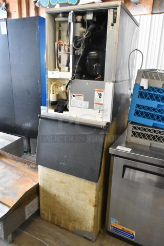 Hoshizaki KM-515MAH Stainless Steel Commercial Ice Machine Head on Commercial Ice Bin. 115-120 Volts, 1 Phase. - Item #1197144