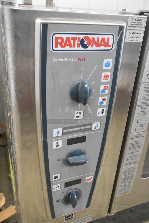 2016 Rational CMP 62G stainless steel combi convection oven. Commercial natural gas, on casters, control panel visible.