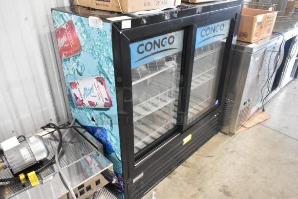 Imbera VRD41 SD 48HC 2-door cooler merchandiser with poly-coated racks, 115V, 1 phase, displaying "CONGO" branding.