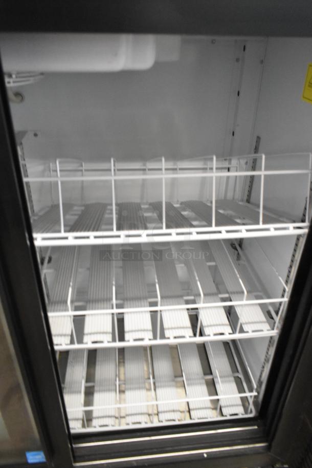 Imbera VRD41 SD 48HC 2-door cooler merchandiser with poly-coated racks and 115V, 1-phase power.