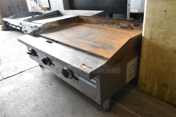 Standard Range SR-G36-M stainless steel commercial countertop flat top griddle, natural gas. Good used condition.