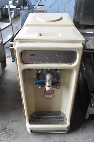 Taylor 450-12 single flavor frozen beverage machine, metal, commercial countertop model, 115V, 1 phase, visible wear.