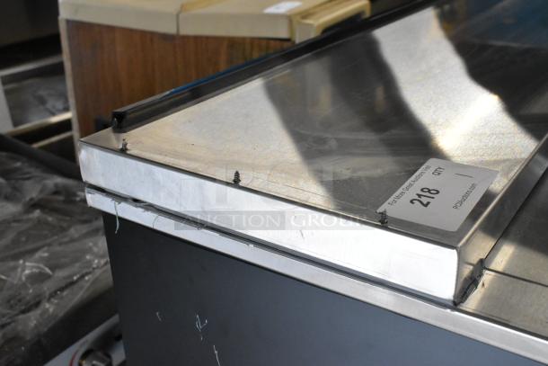 Brand new Avantco 178HBB95HC 95" black bottle cooler, metal exterior, minor scratches, 115 volts, 1 phase.