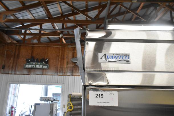 BRAND NEW Avantco 178SS3FHC Stainless Steel 3-Door Cooler, Scratch and Dent, with poly coated racks, on casters. 115V, 1 Phase.