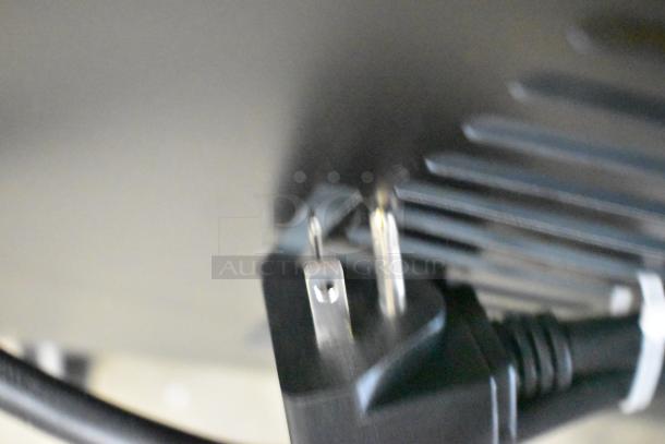 Power plug detail of Avantco 178SS3FHC 3 Door Reach In Cooler, 115V, brand new, commercial use.