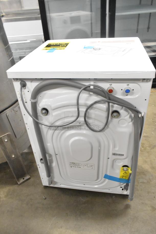 KoolMore FLC-3CWH 2.7 cu. ft. washer/dryer combo. Scratch and dent. New. 120V, white, hoses visible, labeled and marked.
