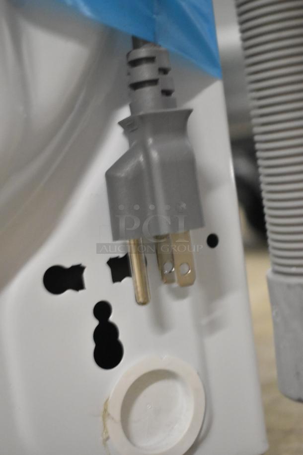 KoolMore FLC-3CWH washer and dryer combo, 120V plug detail, white, scratch and dent condition.