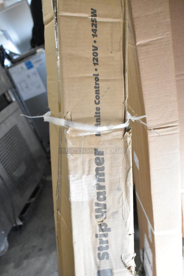 BRAND NEW SCRATCH AND DENT! ServIt 54" Strip Warmer in packaging. Features infinite control; visible label shows 120V, 1425W.