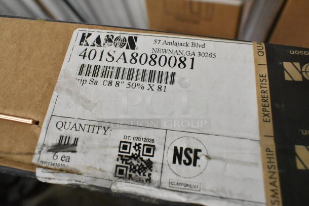 Kason 401 Easimount Replacement Strip Curtain label, model 401SA8080081, 8"W x 81"H, NSF certified, new condition.