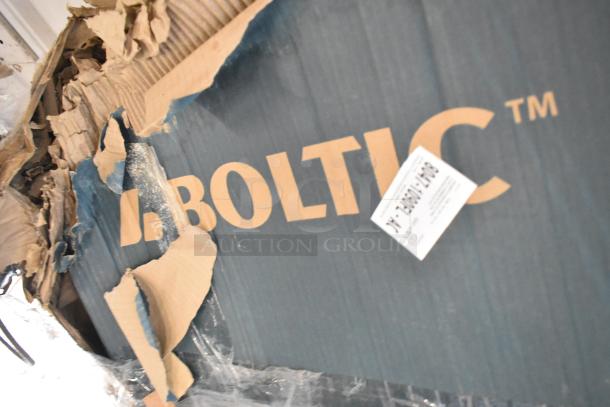 Boltic 30" oscillating pedestal fan, brand new with scratch and dent; box damaged.