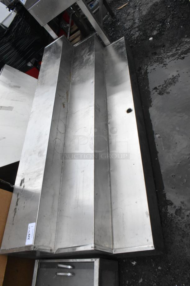 Metal 3 tier display, stainless steel, visible scratches and wear. Includes inventory tag 2239 indicating lot number.
