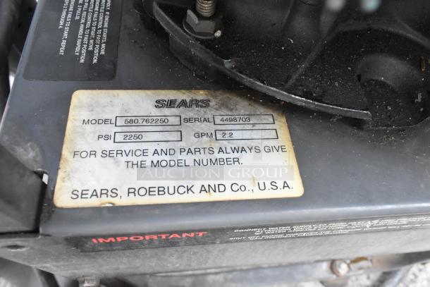 Craftsman 580.762250 Pressure Washer, 2250 PSI, 2.2 GPM, visible model tag, used condition.