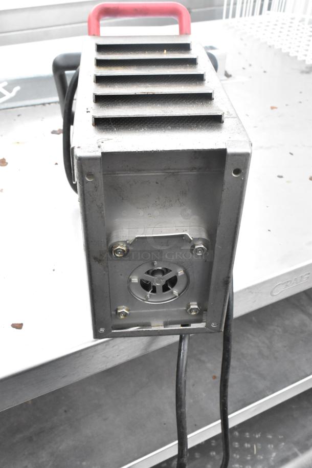 Vito 80 Stainless Steel Commercial Portable Fryer Oil Filter System, 100-120 Volts, 1 Phase, used condition, with red handle.