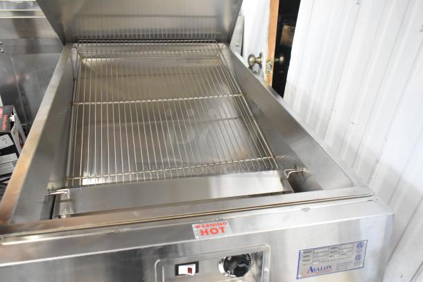BRAND NEW Avalon AFG34T-H 24"x34" stainless steel heated donut glazer with under shelf, commercial casters, 120V.