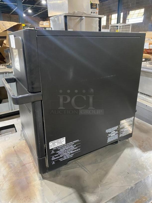 Merrychef Eikon E2S black countertop high-speed oven, 2022 model, electric-powered, 208/240V, 1 phase, excellent condition.