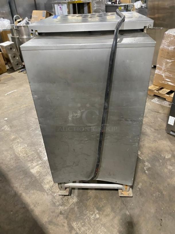 Biro commercial electric meat mixer/grinder, automatic feed, stainless steel, used, on casters, power cord attached.