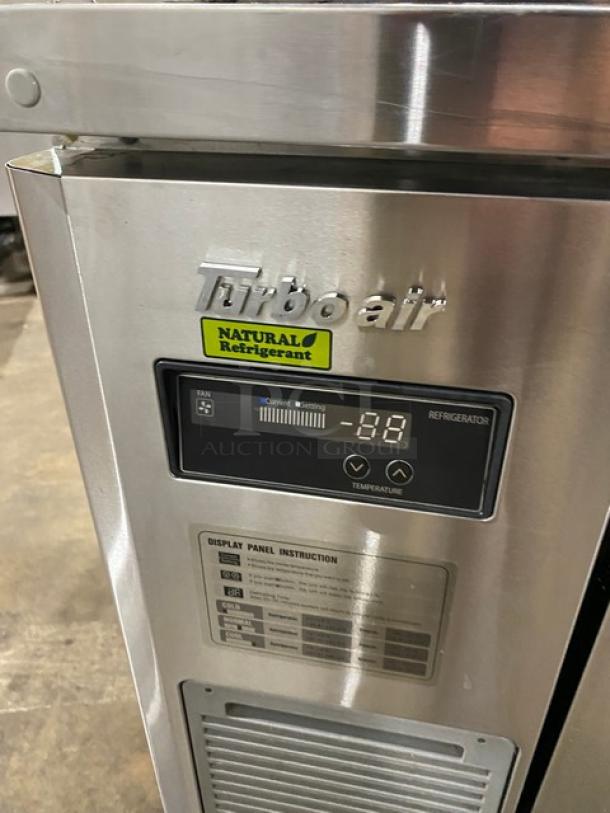 Turbo Air JBT-72-N 3-door refrigerated buffet table with sneeze guard, stainless steel, digital display, natural refrigerant.