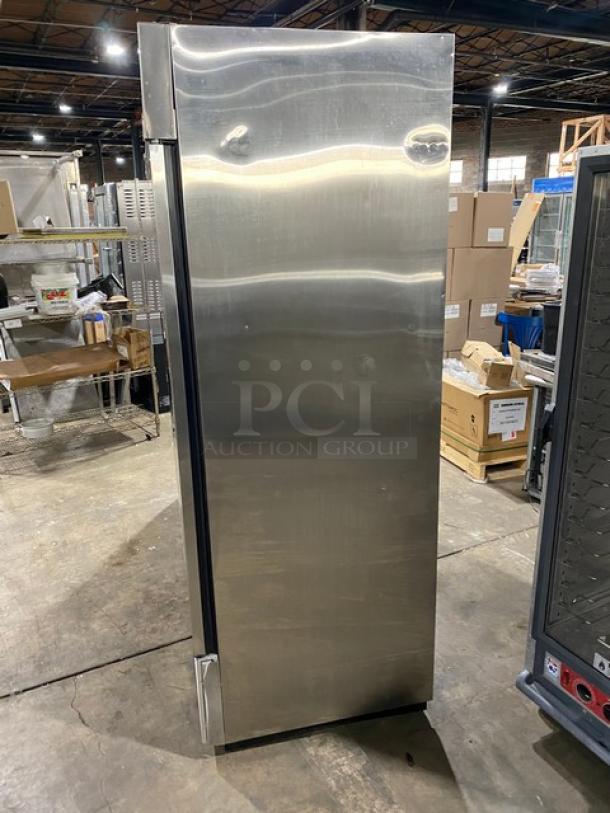 True commercial stainless steel 3-door reach-in freezer, model TS-72F, with poly-coated wire racks, 115/208-230V, 1 phase.