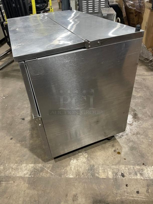 Beverage-Air SM49N commercial stainless steel milk cooler, single access door, cold wall, 115V 1 Phase, in used condition.