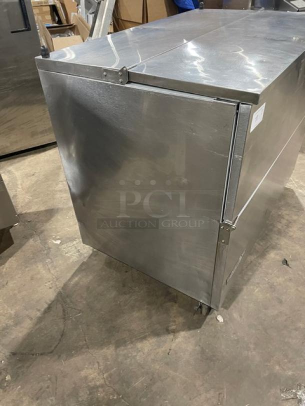 Beverage-Air SM49N stainless steel single access milk cooler, 115V, 1 phase, commercial-grade, good condition.