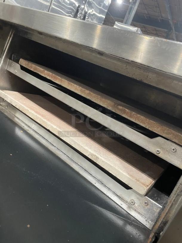 Asber AEPOE26 commercial stainless steel electric pizza deck oven with ceramic stone, 220-240V, 1 Phase, lightly used.