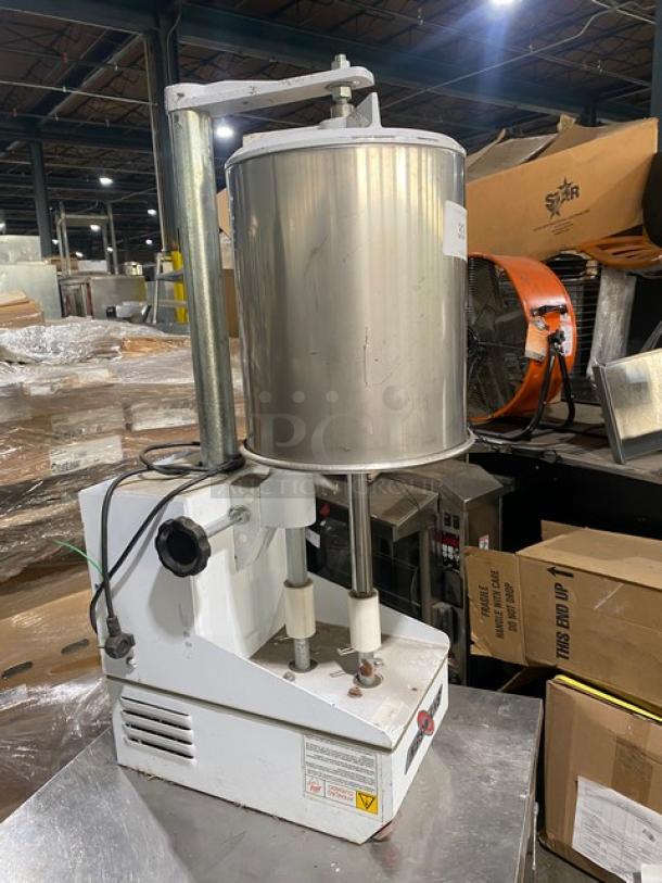 Skymsen BAK16 commercial ice cream mixer, stainless steel, electric, model BAK-16 SN: 000909, 110/220V, gently used condition.