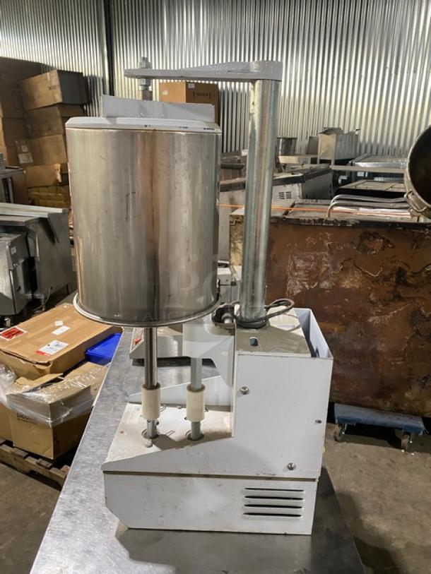 Skymsen BAK16 commercial ice cream mixer, stainless steel, electric, model BAK-16, SN: 000909, 110/220V, used condition.