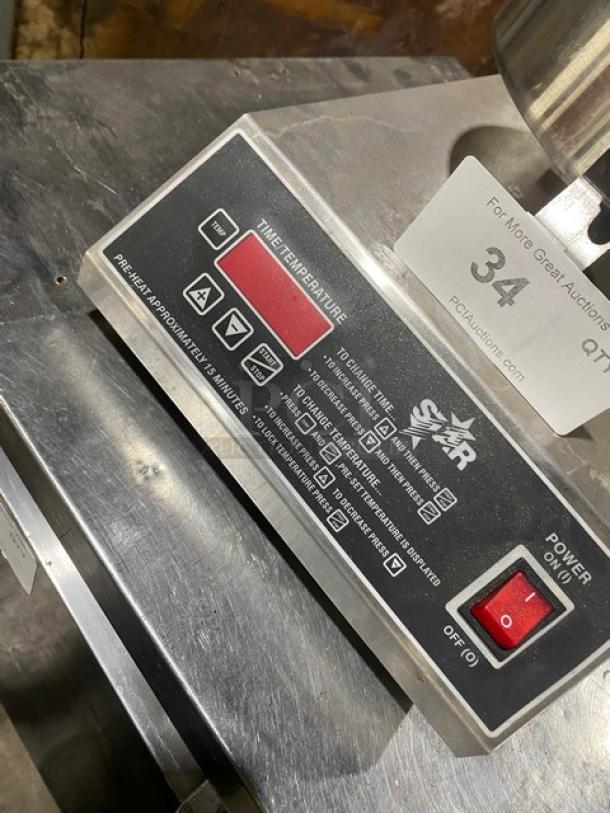 Star Commercial Stainless Steel Electric Waffle Maker, control panel with temperature settings, very good condition.