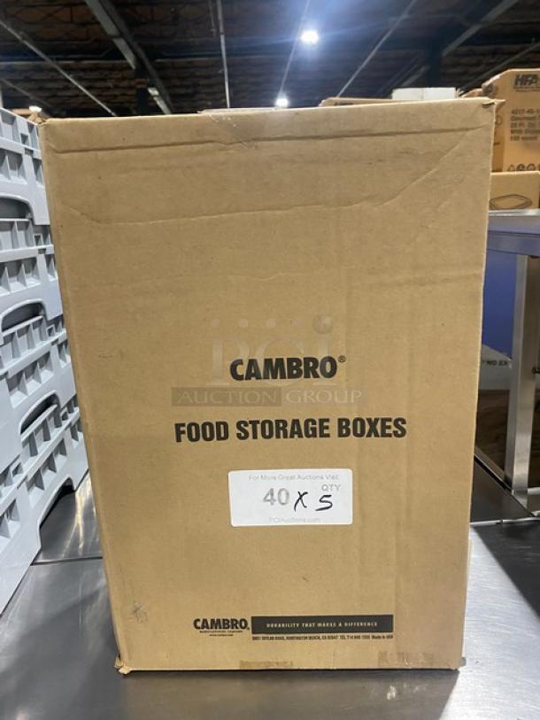 Cambro food storage box, model 12183P148, new in box. Polycarbonate, 12"x18"x3", durable and commercial-grade.