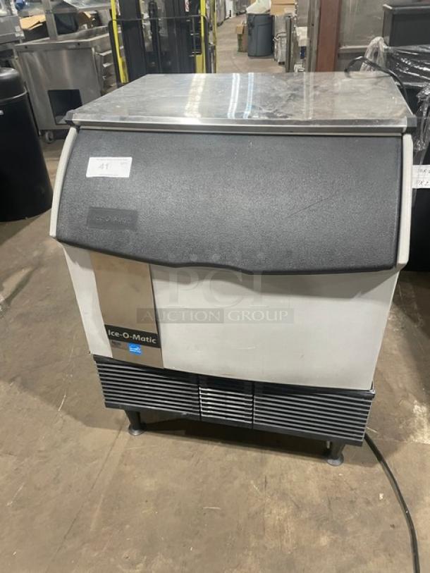 Ice-O-Matic ICEU300FA2 Commercial Ice Maker, stainless steel, air-cooled cube style, Energy Star, on legs, 115V.