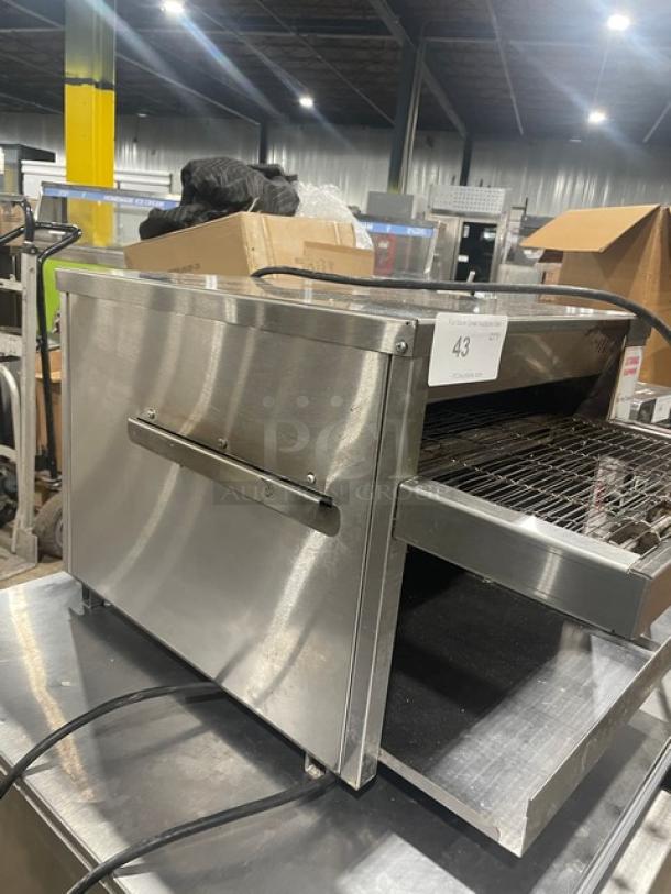 Sitaras 28LT PerfecToast Conveyor Toaster, stainless steel, commercial countertop model, electric, on legs, 208V, SN: 9212.