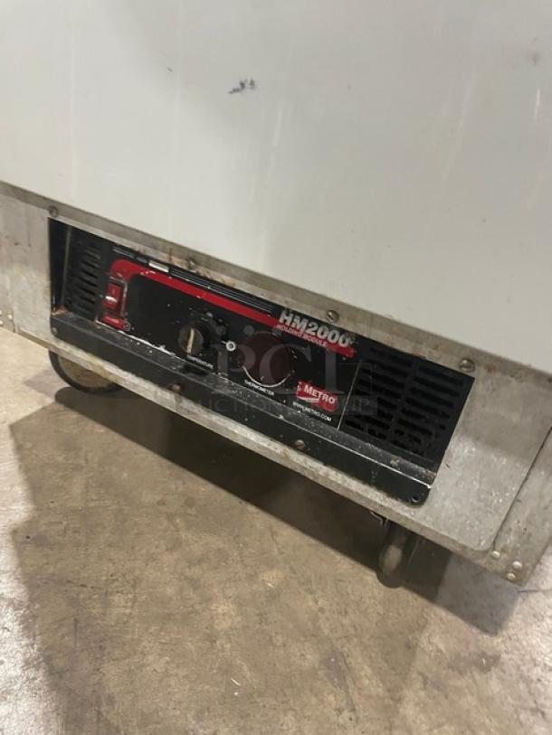 Metro Flavor Hold Series Model C199H1N insulated heated cabinet, single section, half door, with pan slides and casters.
