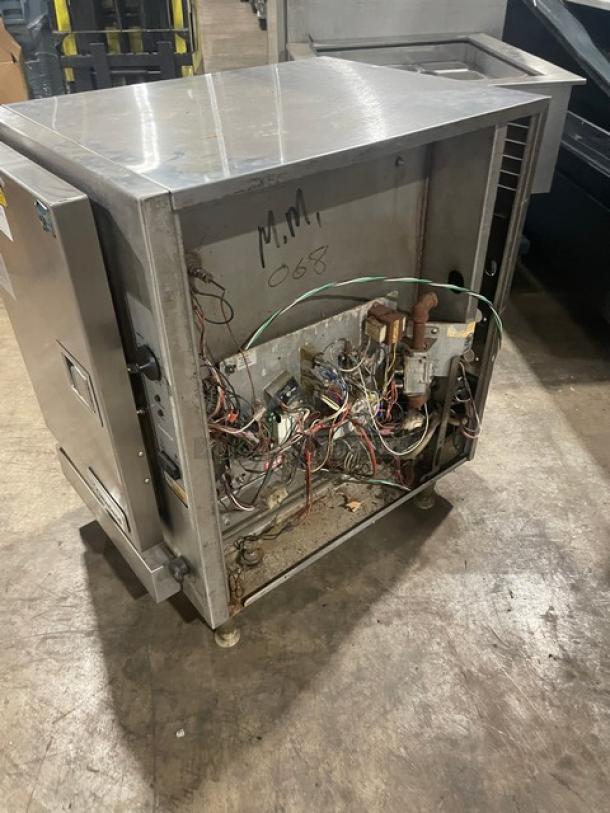 Cleveland Range SteamChef 22CGT6.1 convection steamer, stainless steel, showing interior wiring. Natural gas, Energy Star.